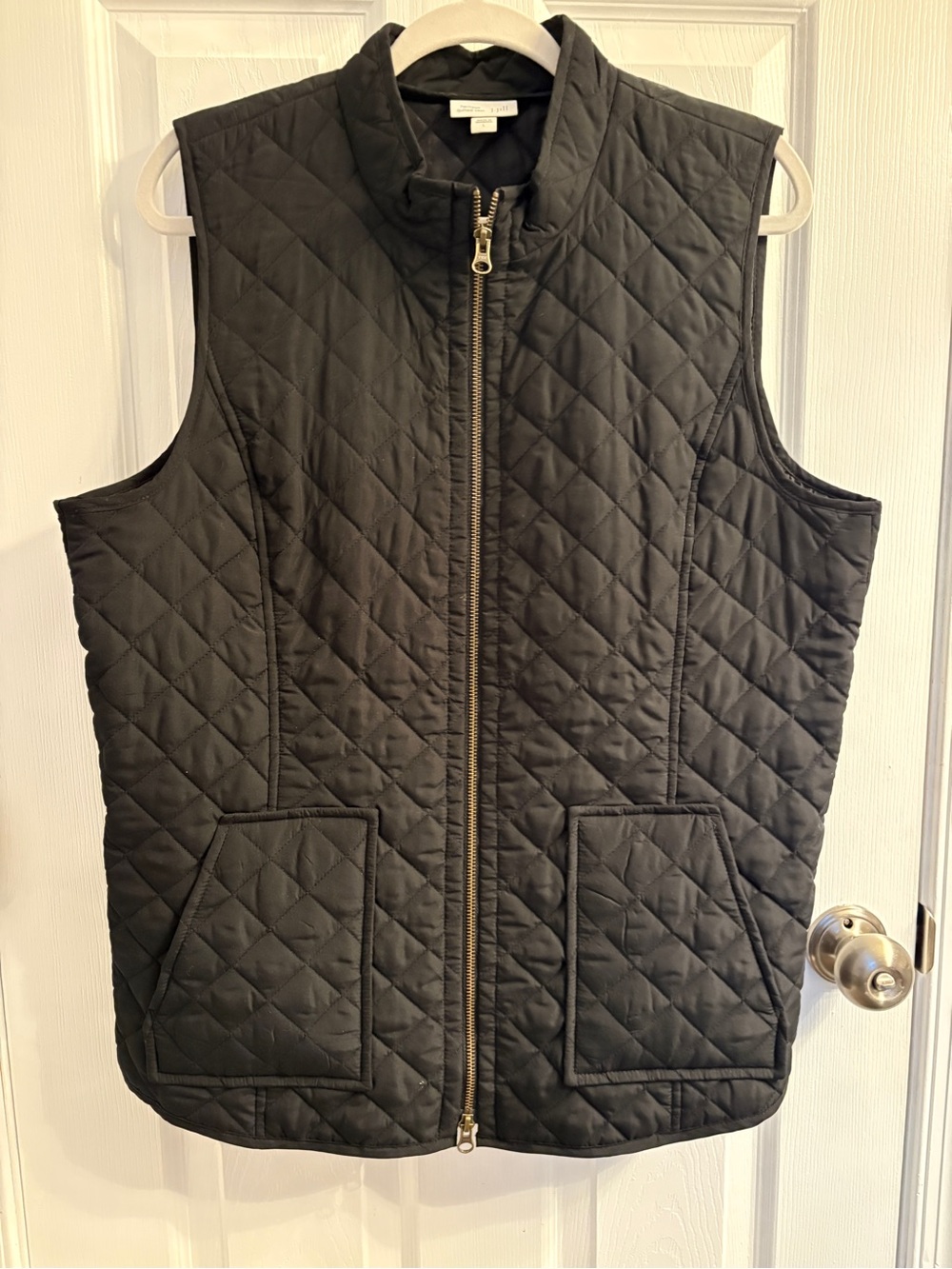 J. Jill Black Quilted Zip-Front Vest #0352